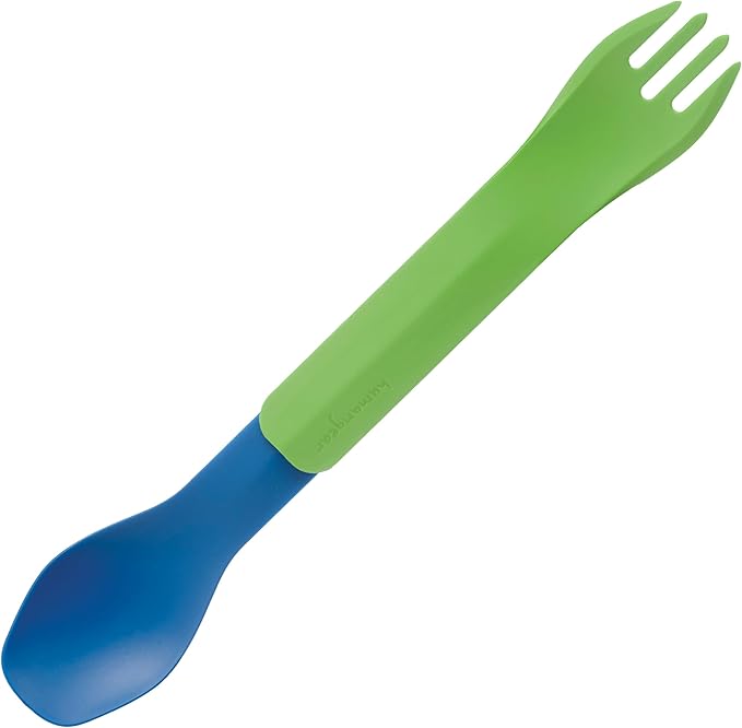 humangear GoBites Duo - Travel Silverware, Full Size Portable Fork & Spoon, Reusable Utensil Set, PC and BPA-free, Food-Safe, ﻿Extended - 9.1” X 1.6”