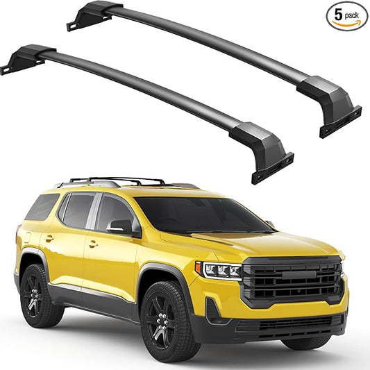 Roof Rack Cross Bars 220lbs Compatible with GMC Acadia 2017 2018 2019 2020 2021 2022 2023(with Raised Rails), All-Metal Aluminum Heavy Duty Crossbar Luggage Racks Roof Rails Rooftop