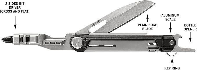 Gerber Gear Armbar Slim Drive Pocket Knife EDC Multitool with Screwdriver, Bottle Opener, Onyx