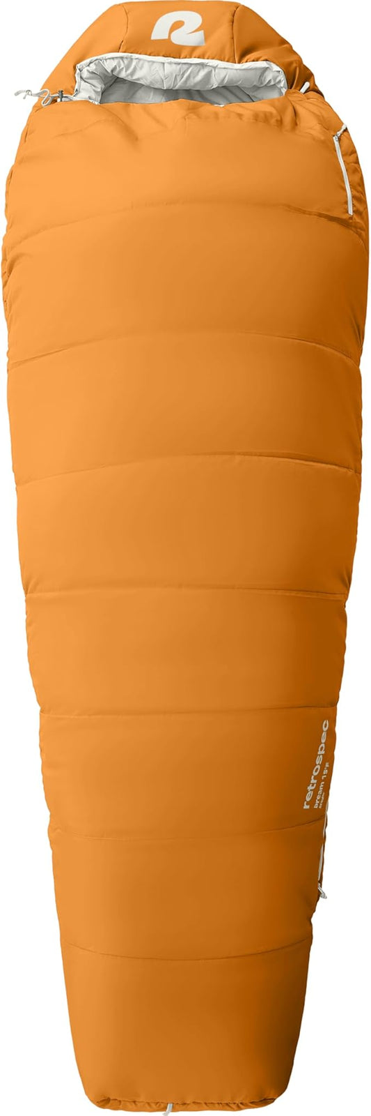 Retrospec Dream Mummy Sleeping Bag - 5, 15, & 30°F Cold Weather Camping & Travel Essential Gear with Water - Resistant Shell & Synthetic Fill - Zippered Pocket & Stuff Sack