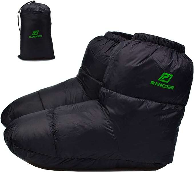 Down Booties Warm Socks for Men & Women - Ultralight Sleeping Sock for Camp, Backpacking - Soft & Cozy Camping Sleeping Bag Tent Down Slippers Foot Warmer