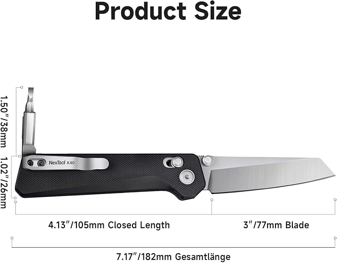 NEXTOOL Knight K40 Folding Pocket Knife,EDC Multitool with 3" 14C28N Steel Blade and G10 Handle,Axis Lock,Bits Adjustable to 90°and 180°,Multi tool knife for Cmping,Hiking,Survival,Gifts for Men