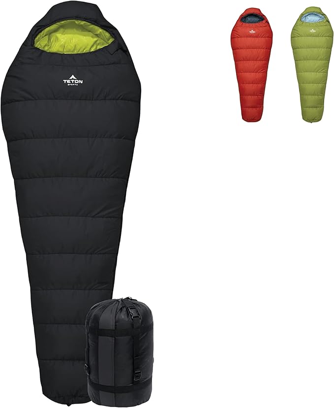 Teton LEEF Lightweight Mummy Sleeping Bag for Camping, Hiking, Backpacking; Cold Weather Option, Compression Sack Included