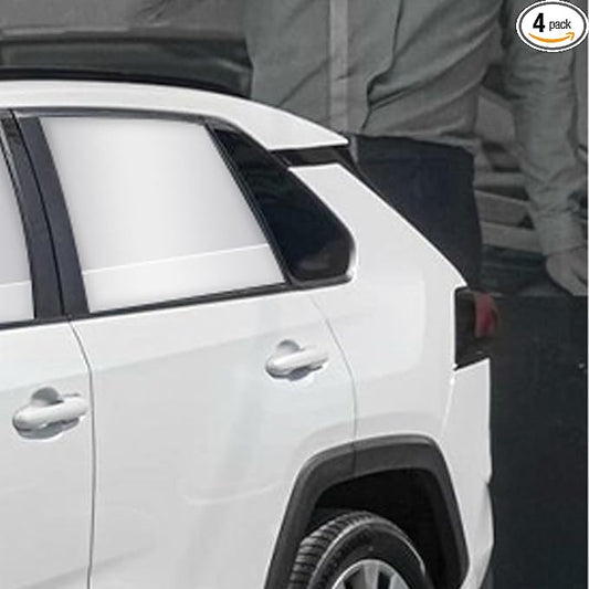 Silver Car Window Sun Shade - Side Thiken Curtain Magnetic 100% Block Light Car Window Covers with Cooler Feeling (Silver, D-Back-2pcs)