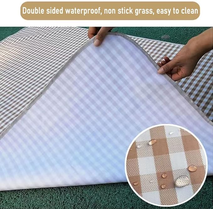LRUUIDDE Extra Large Picnic Blanket Beach Blankets, Outdoor Foldable Waterproof Sand Mat for Beach Camping Hiking Travel Family Concerts Grass Park Music Festival Lawn Mats (Brown, 80x80inch)