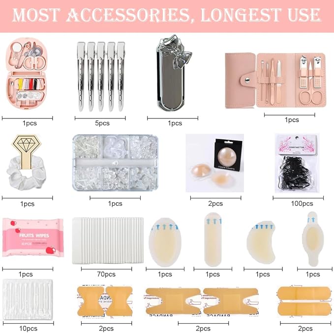 Emergency Kit for Women – Mini Emergency Kit with 50+ Essentials, Bridal & Wedding Day Survival Kit, Travel Safety Kit, Compact Women’s Emergency Kit