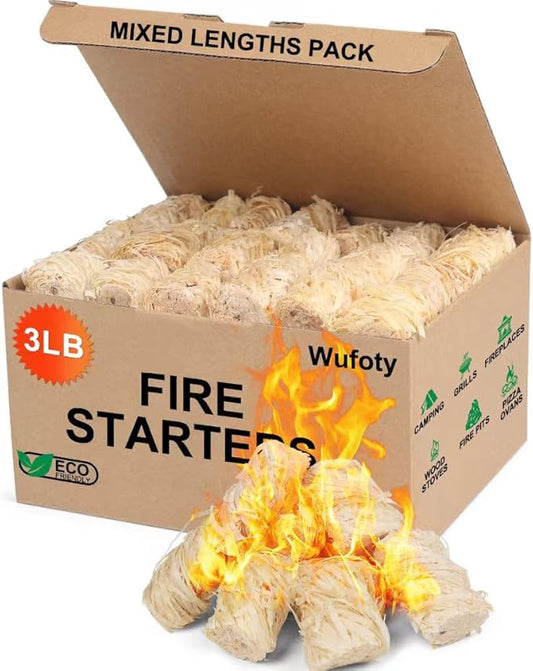 3 Lbs Fire Starter - Fire Starters for Campfires, BBQ, Fire Pit, Chimney, Smoker, Pizza Oven, Wood Stove, Charcoal Starter, Fire Starters for Grill, Firestarter