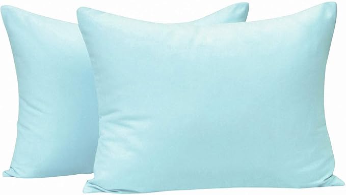 NTBAY Zippered Toddler Pillowcases Set of 2, 100% Brushed Microfiber 13x18 Pillowcases, Super Soft and Cozy Travel Kids Nursery Pillow Cases, 13x18 Inches, Aqua
