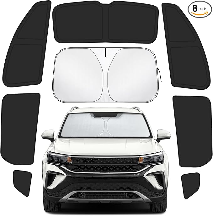 Car Window Shades Intended for Volkswagen Taos 2022-2026, Privacy Window Covers 8PCS for Side, Rear & Windshield, Car Shield Sunshade for Privacy Protection, Heat Blocking, Camping and Parking