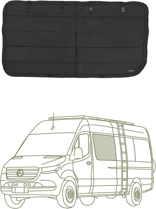 VanEssential Insulated Stealth Blackout Magnetic Window Cover Designed for Mercedes-Benz NCV3 & VS30 (Van Years 2007 to Current), Crew Window with Adventure Wagon KIT Installed, Black