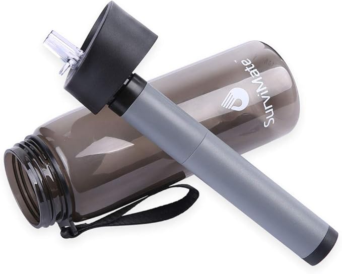 SurviMate Replacement Filter for Filtered Water Bottle with 5-Stage Intergrated Straw, for Camping, Hiking, Backpacking and Travel