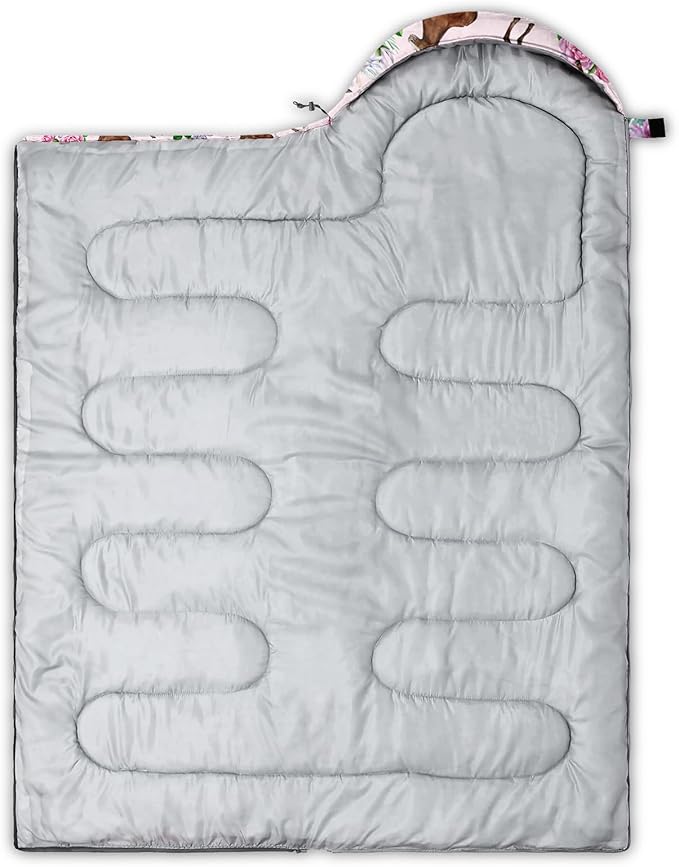 QOOMO Axolotl Cute Camping Sleeping Bags,3 Season Warm & Cool Weather,Lightweight,Waterproof Sleeping Bags for Adults & Kids,Traveling,and Outdoors