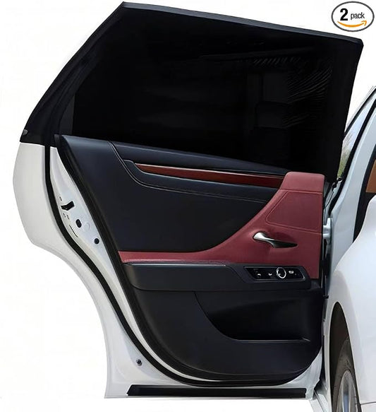 Car Window Shades,2 Pack Breathable Rear Side Window Covers Screen Mosquito Net for Car Camping, Reduce Harsh Sun and Breath Air Flow Freely for Your Baby