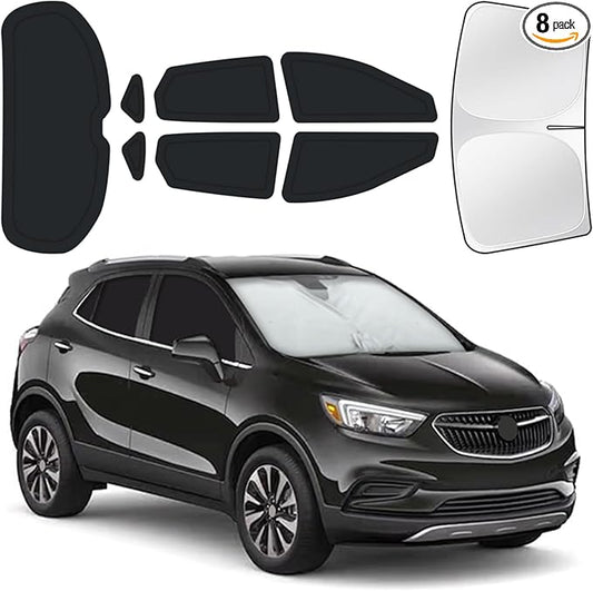 for Buick Encore 2013-2022 Car Window Shades, 8pcs Privacy Sun Shade Set for Front Windshield Side and Rear Windows, Full Window Covers Keeps Vehicle Cool for Camping Napping