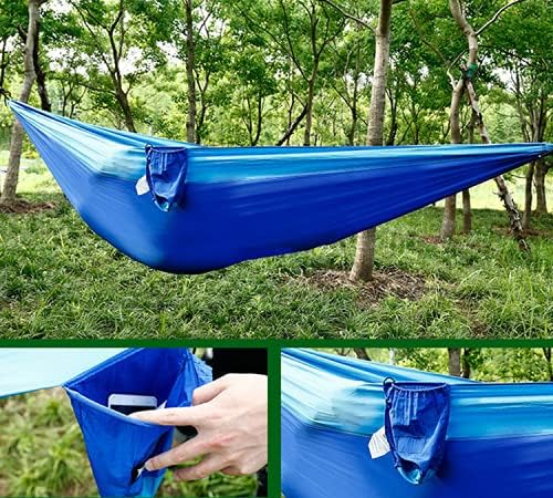 Nebula Voyager - Hammock Camping - Portable Hammock with 2 Hanging Straps for Backpacking - Outdoor and Indoor Durable Single Person Hammock - Beach, Travel, Hiking, Camping, Royal Blue and Sky Blue