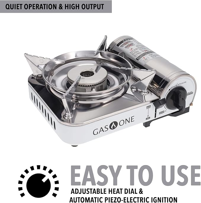 GasOne Emergency Gear Camping Mini Butane Portable Gas Stove with Carrying Case