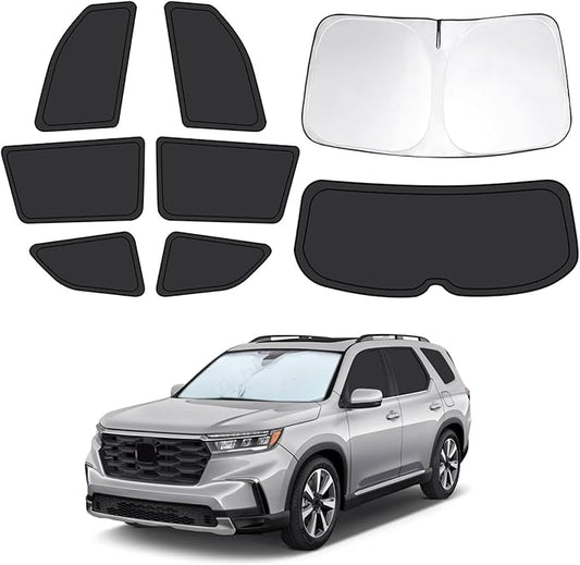 8pcs Car Window Shades for Honda Pilot 2016-2022, Full Car Window Covers for Privacy, Sunshades for Pilot Front Rear Windshield Side Windows to Block UV and Protect Privacy