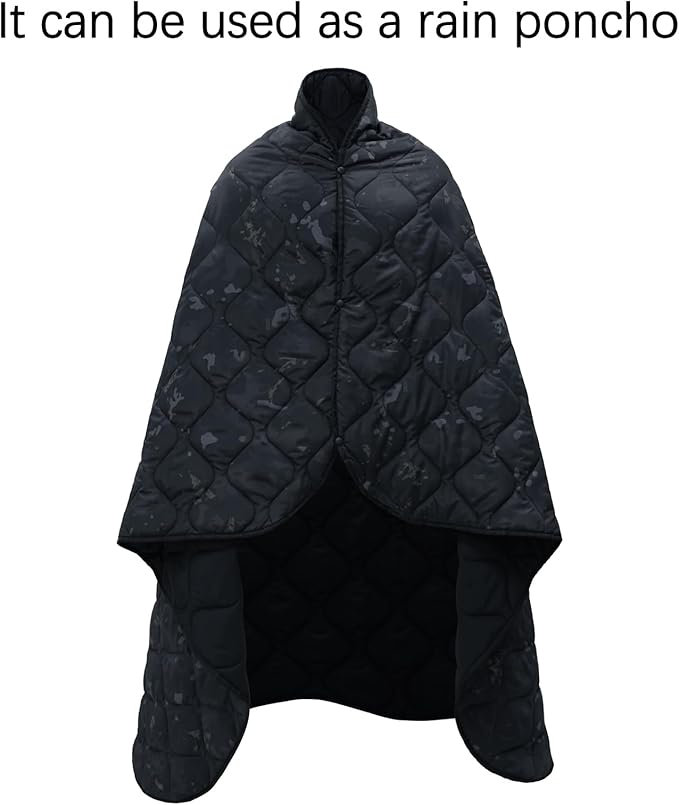 LOOGU Camo Blanket Waterproof Insulation Poncho Liner for Outdoor Camping, Hiking, Hunting, Survival, Backpacking, Picnicking