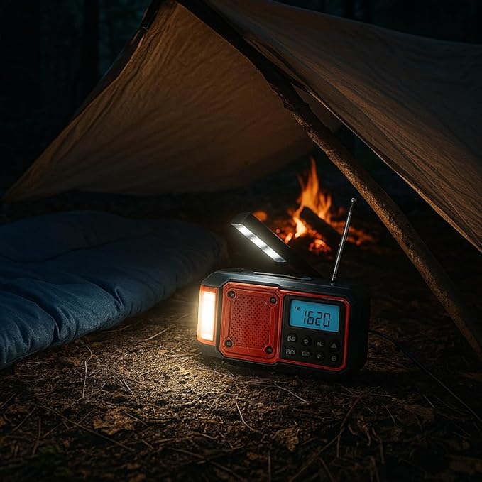 Supersonic SC-1078ERN Guardian Multi-Powered Emergency Radio, with AM/FM/NOAA Weather Alerts, Rechargeable Battery, Solar, Hand Crank, 3.5mm Headphone Jack, SOS Alarm, Flashlight & Lantern