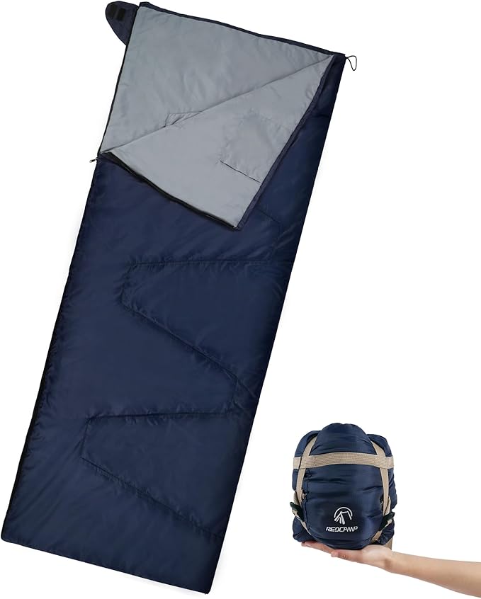 REDCAMP Ultra Lightweight Sleeping Bag for Backpacking, Hiking, Comfort for Adults Warm Weather, with Compression Sack
