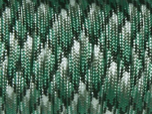 7 Strand Core 550lb Paracord Parachute Cord Lanyard Mil Spec Type III-100ft (Grass Green Camo(66#))