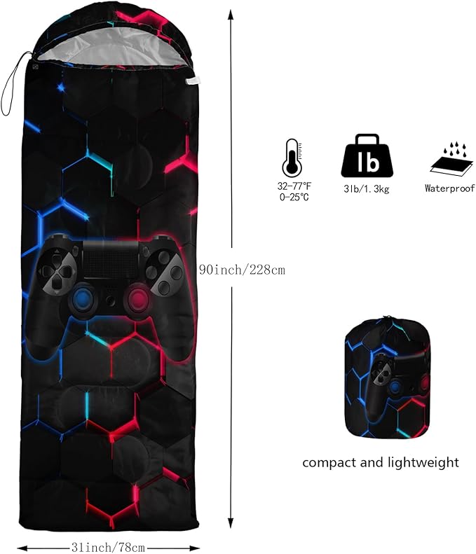 Axolotl Unicorn Sleeping Bag for Kids Boys Girls–Lightweight Warm Cold Weather Sleeping Bags,Waterproof Portable Sleeping Bag with Compression Sack for Camping Backpacking Outdoor Indoor