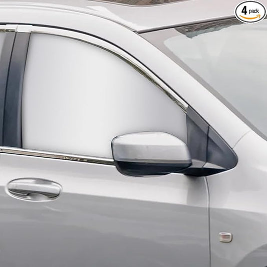Silver Car Window Sun Shade - Side Thiken Curtain Magnetic 100% Block Light Car Window Covers with Cooler Feeling (Silver, D-Front-2pcs)