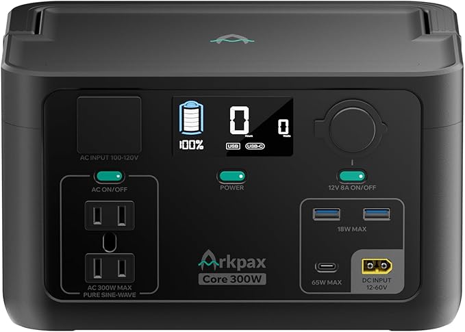 Core 300W Portable Solar Power Generator – 192Wh LiFePO4 Battery, 600W Peak Power | 1.5H Quick Charging, Solar Ready | Perfect for Camping, Travel, Home Emergency Backup