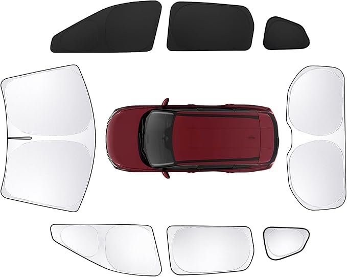 8pcs Car Window Shades for Nissan Rogue 2021-Present Accessories,Windshield Side Rear Full Sunshade,Sun Visor UV Blocking, Privacy Protection and Blackout for Camping Outdoor(Not Rogue Sport)