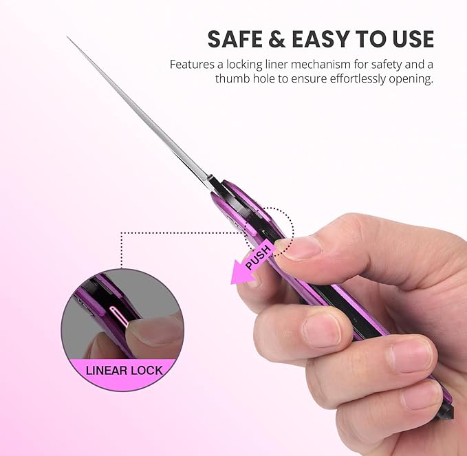 FUNBRO Pink Multitool Carabiner, Stocking Stuffers Gifts for Mom Women Wife, 6-in-1 Keychain Multi Tools with Window Breaker, Bottle Opener and Screwdriver, EDC Gear Gadget for Camping Hiking