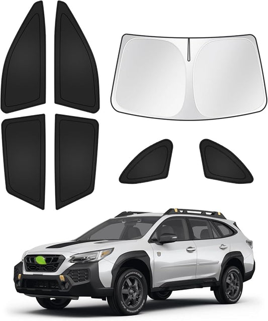 Canvcle Sunshades for 2020-2025 Subaru Outback Accessories Windshield Sun Shade Side Rear Window Shade Cover Sun Visor Shield Privacy Protection Keep Vehicle Cool Black 7PCS
