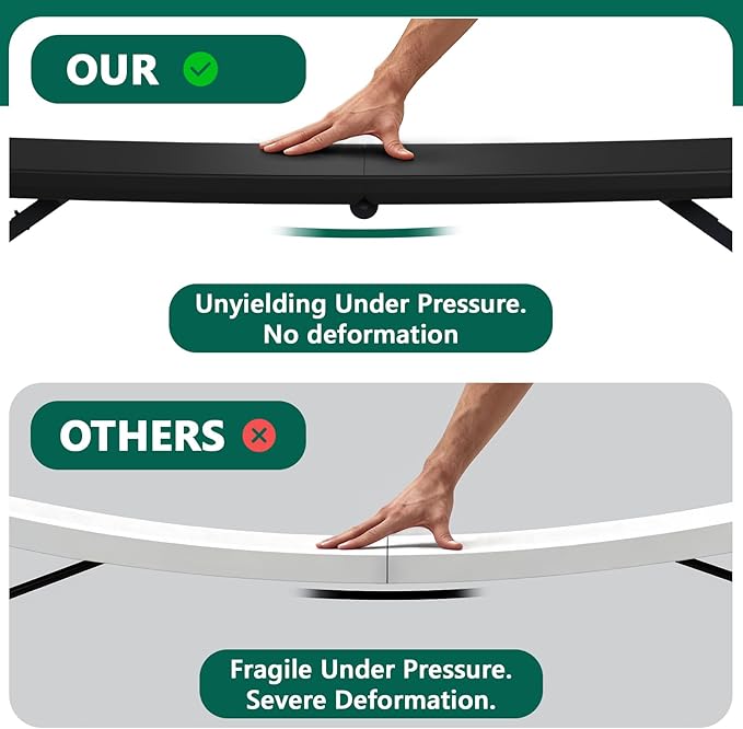 4ft Folding Table, Foldable Picnic Table Portable Table for Indoor Outdoor Use Heavy Duty Plastic Table Camping Table for Party, BBQ, Black