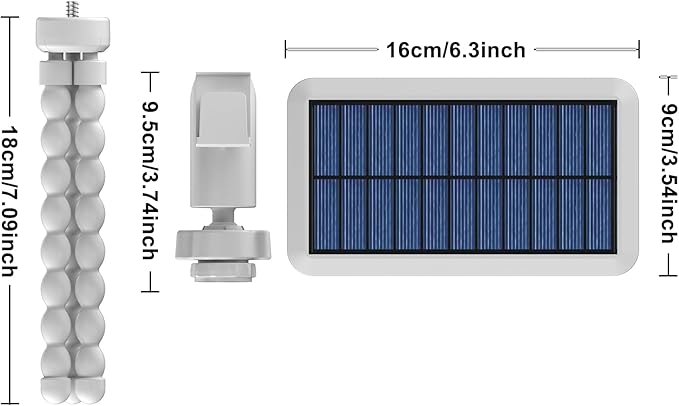 Tryme Solar Lights Outdoor with Motion Sensor, USB & Solar Powered, Adjustable Angle, 3 Modes, Octopus Stand, IP65 Waterproof Fence Lights for Garden, Gate (2 Pack)