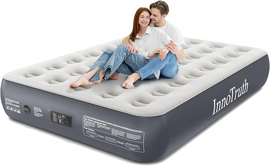 InnoTruth Queen Camping Air Mattress with Built-in Pump, Inflatable Blow up Mattress for Home & Guests, Family Choice Award Winner, 13" Raised Colchones Inflables Air Bed, Ideal for Travel & Outdoor