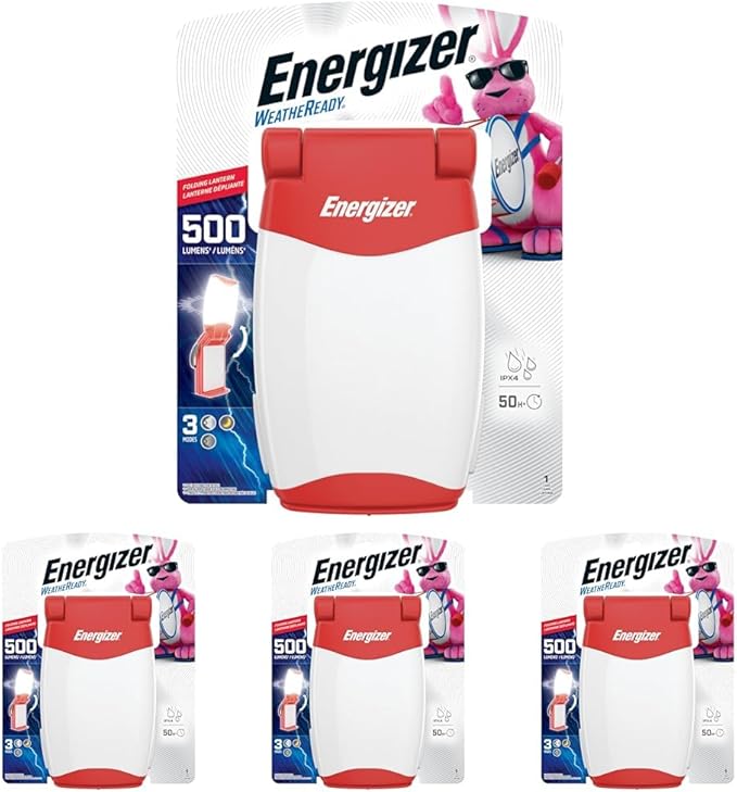 Energizer Folding LED Camping Lantern, IPX4 Water Resistant Lanterns for Camping, Fishing, Outdoors, Power Outage, Compact and Portable Tent Lights