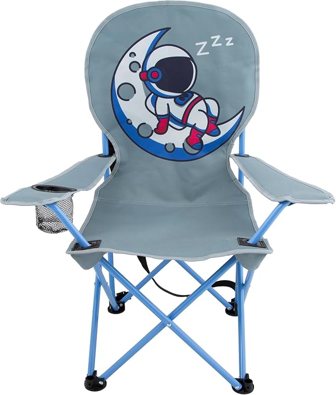 MOUNTAIN SUMMIT GEAR Kids Camping Chair - Foldable Camp Chair with Carrying Case for Outdoor Recreation, Sports, Camping and Fishing (by Caddis Sports) (2, Astronaut)