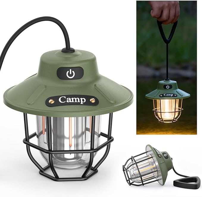 Camping Lights, Camping Lantern Rechargeable with 3 Brightness 4 Modes & SOS, 1200LM, Flashlight Lanterns for Power Outages Hiking Outdoor Home Emergency Hanging Tent Camping Lamp, Ice Shanty Lights