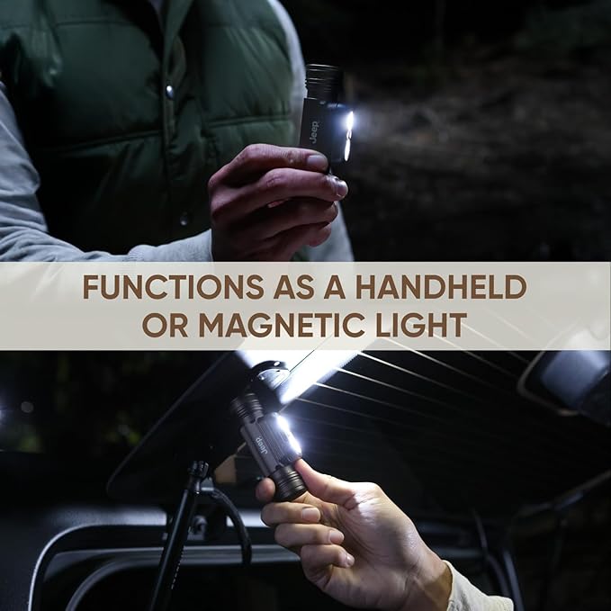 Energizer Jeep HM-2100 Headlamp Rechargeable, Hybrid Power Source Head Lamp, IPX4 Water-Resistant, Bright Rechargeable Headlamp, USB-C Cable Included