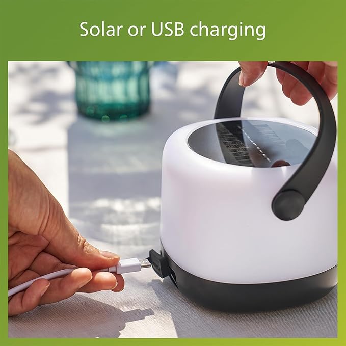 PHILIPS LED Solar Portable Light, 3-in-1 Light Setting 1-Pack Bright White (3000K), Color Changing Solar Light with 80/20 Lumen, Waterproof and Rechargeable
