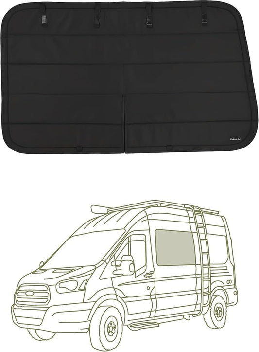 VanEssential Insulated Stealth Blackout Window Cover Designed for Ford Transit High/Medium Roof Crew Window - Black
