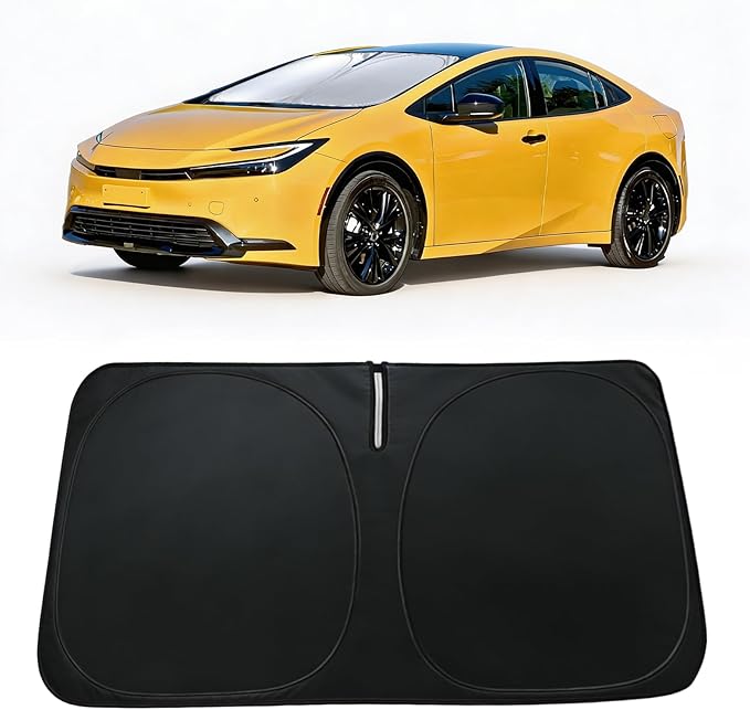 Windshield Sun Shade for Toyota Prius 2026 2025 2024 2023 - Car Window Sun Visor & Heat Shield Accessories | 240T Blocks Sun Rays Heat Sunshade