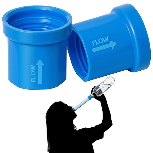 2 Pcs Water Filter Coupling Compatible with LifeStraw, Easy Drinking & Sharing, Unique Thread Fits 28mm Water Bottles & Bags, Portable Adapter Kit for Water Filtration System, Hiking Gear