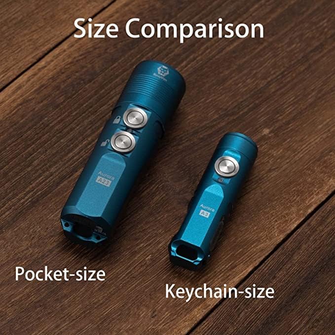 RovyVon A3 Gen 4 Mini Keychain Flashlight, Super Bright 650 Lumens, USB C Rechargeable EDC Flashlight Water-Resistant, Compact and Portable for Everyday Carry, Camping, Hiking, Emergency (Blue)