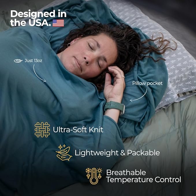 Sleeping Bag Liner for Hot or Cold Weather Camping, Ultra-Soft, Washable 86x35" , Lightweight & Anti-Static Polyester Knit, Sleep Sack Adult Travel Sheets, Summer Sleeping Bag liner Cotton Feel