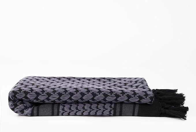 Explore Land Cotton Shemagh Keffiyeh Tactical Desert Scarf Neck Head Wrap with Tassel for Men Women