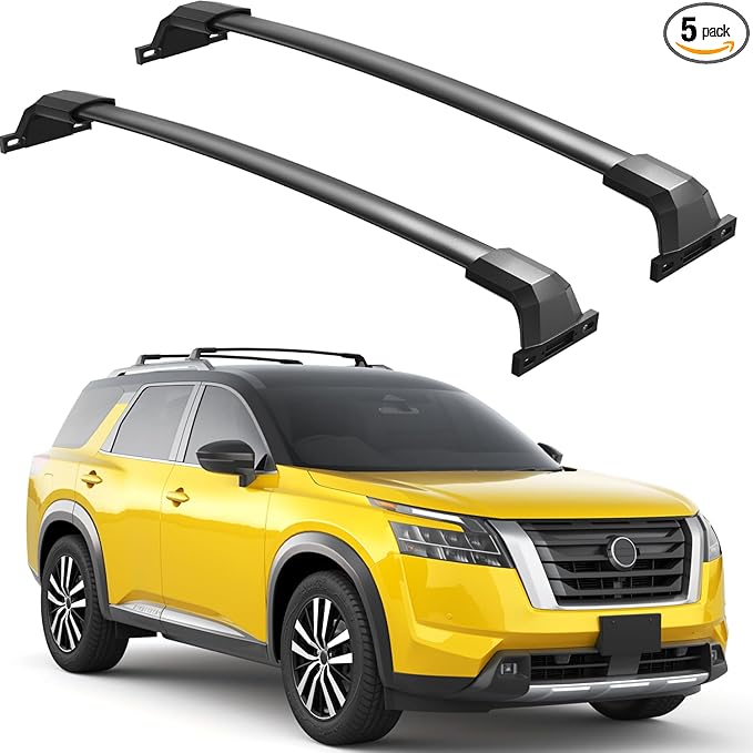 Roof Rack Cross Bars 220lbs Compatible with Nissan Pathfinder 2022 2023 2024 2025 SV SL Platinum with Raised Side Rails,Heavy Duty All-Metal Aluminum Crossbar Luggage Racks Roof Rails