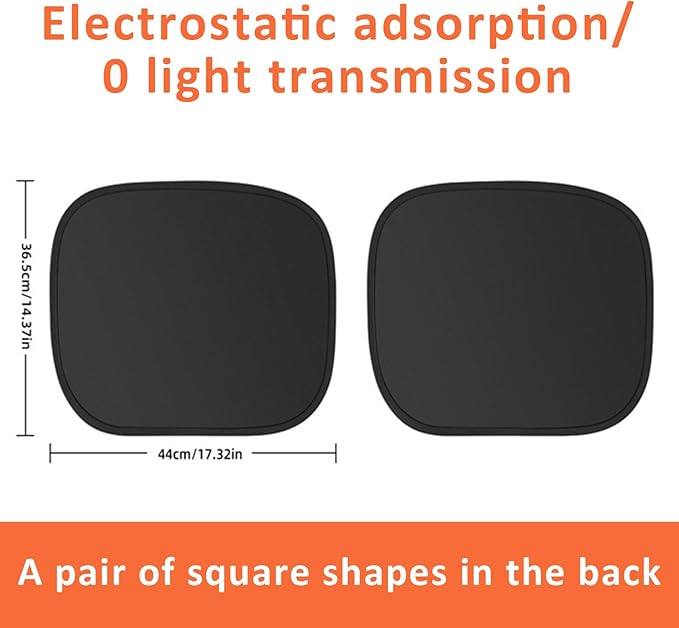 Electrostatic Adsorption Car Window Shades, 4-Pack Privacy Curtains, Sun Shades for Baby, 100% Light Blocking Sun Curtains for Car, Camping, Napping, Sleeping, Breastfeeding, Cloth Changing