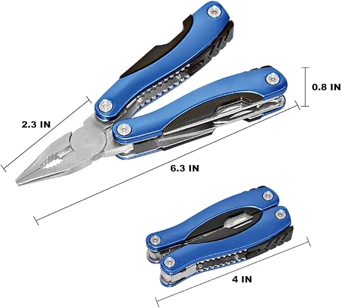 WIWUE GUO Multi Tool, Multitool Pliers for Outdoor, DIY, Home, Garden, Camping, Survival, Hunting and Hiking or Everyday Carry, Blue