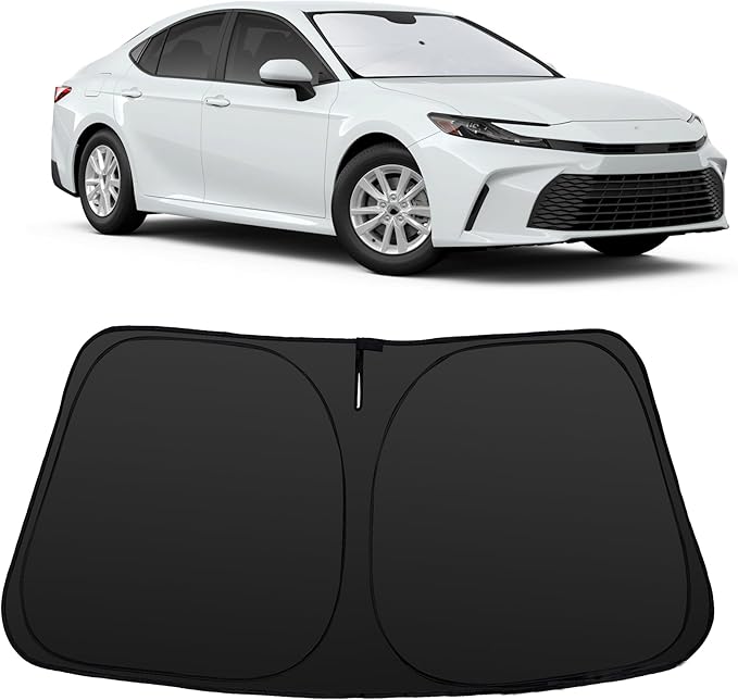 Windshield Sun Shade Custom Fit for 2025 2026 Toyota Camry Accessories Foldable Sunshade Sun Blocker Protect Car from Sun Rays & Heat Damage Keep Car Cooler