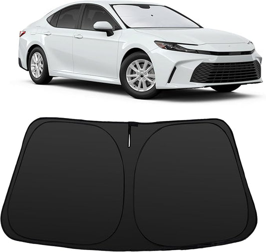 Windshield Sun Shade Custom Fit for 2025 2026 Toyota Camry Accessories Foldable Sunshade Sun Blocker Protect Car from Sun Rays & Heat Damage Keep Car Cooler